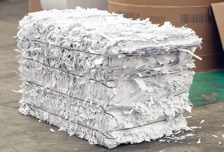 Shredded paper bundled recycling